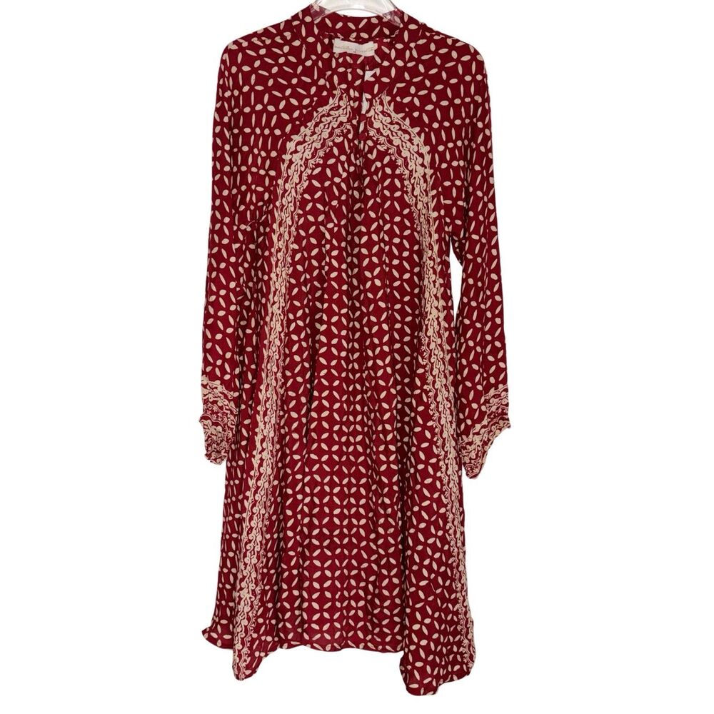 Natalie Martin Fiore Dress Size Small Red Pomegranate Cranberry V-neck NWT
